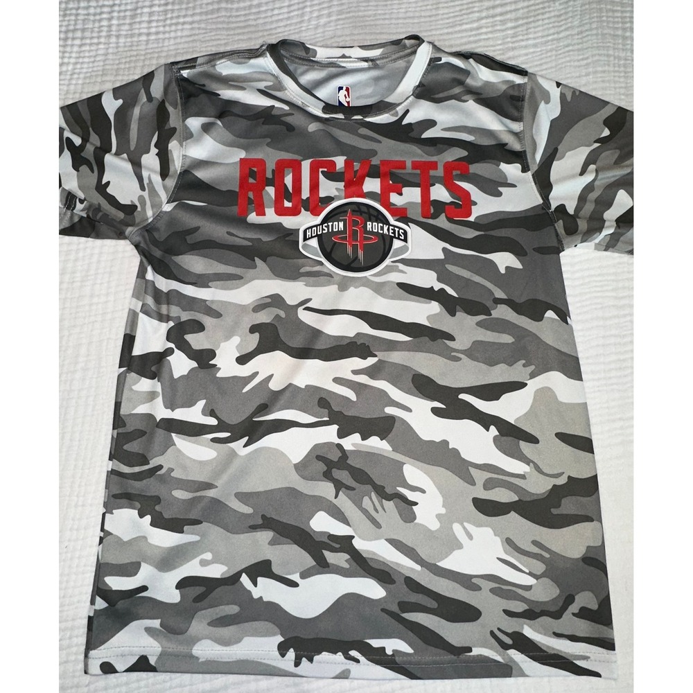 NBA Youth Houston Rockets Camo T-Shirt XL‎ (18-20) Gray Basketball Tee